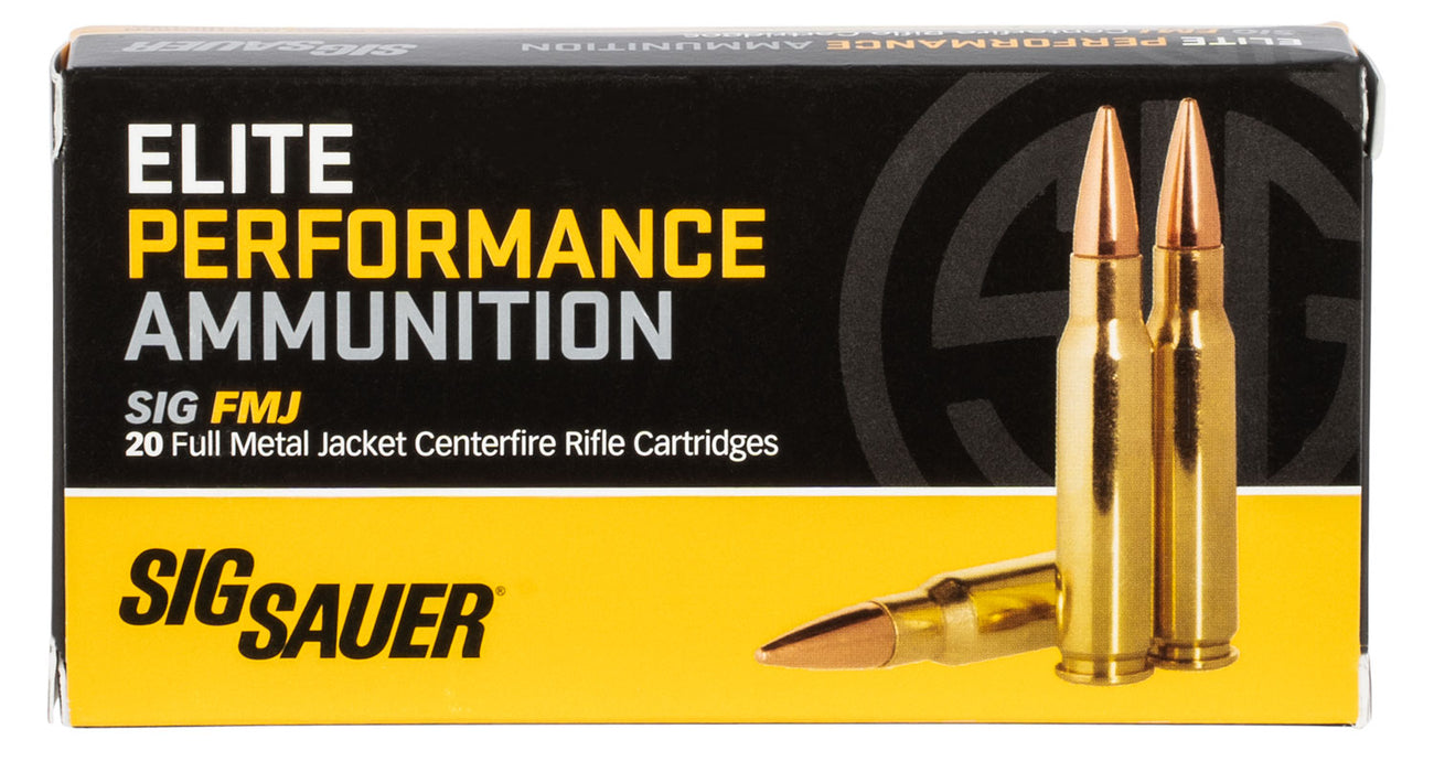 Sig Sauer E308B120 Elite Performance  308 Win 150 gr 2900 fps Full Metal Jacket (FMJ) 20 Bx/25 Cs