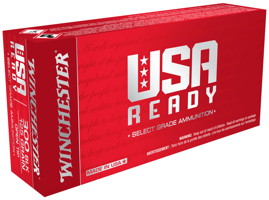 Winchester Ammo RED300 USA Ready  300 Blackout 125 gr 2185 fps Open Tip Range 20 Bx/10 Cs