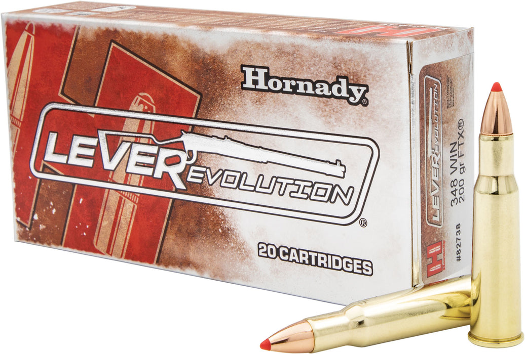 Hornady 82738 LEVERevolution  348 Win 200 gr 2560 fps Flex Tip eXpanding (FTX) 20 Bx/10 Cs