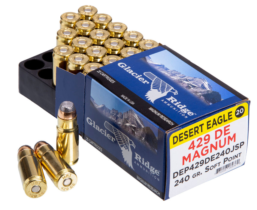 Magnum Research DEP429DE240J Desert Eagle  429 DE 240 gr 1660 fps Jacketed Soft Point (JSP) 20 Bx/10 Cs