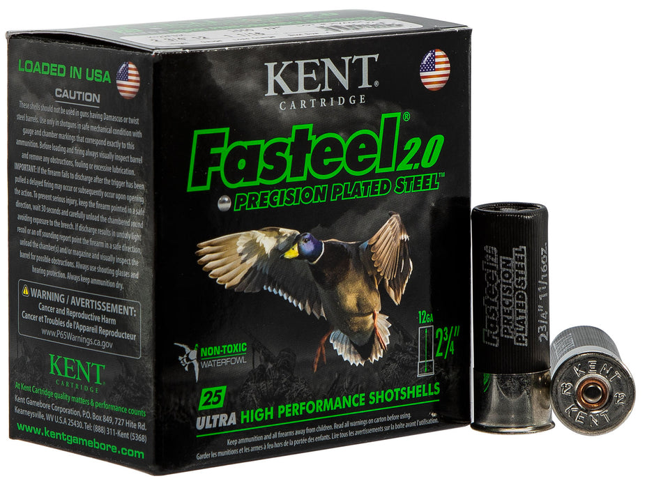 Kent Cartridge K122FS304 Fasteel 2.0  12 Gauge 2.75" 1 1/16 oz 1550 fps 4 Shot 25 Bx/10 Cs