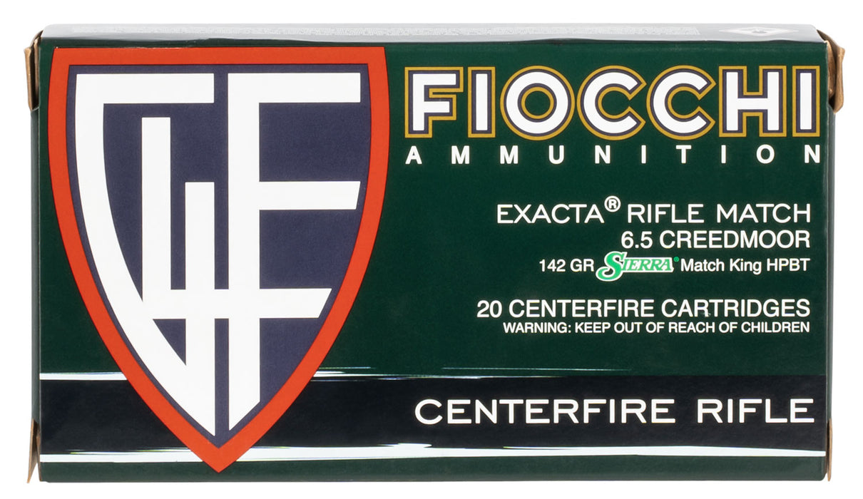 Fiocchi 65CMMKC Hyperformance  6.5 Creedmoor 142 gr 2675 fps Sierra MatchKing BTHP 20 Bx/10 Cs