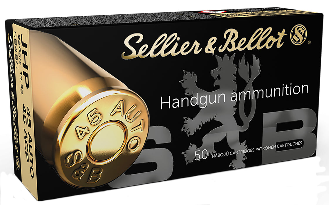 Sellier & Bellot SB45C Handgun  45 ACP 230 gr 889 fps Jacketed Hollow Point (JHP) 50 Bx/20 Cs