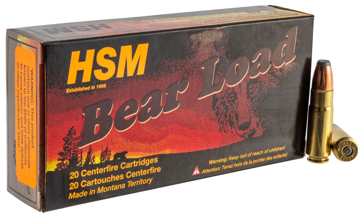 HSM 458SOCOM1N Bear Load  458 SOCOM 350 gr Jacketed Flat Point (JFP) 20 Bx/25 Cs