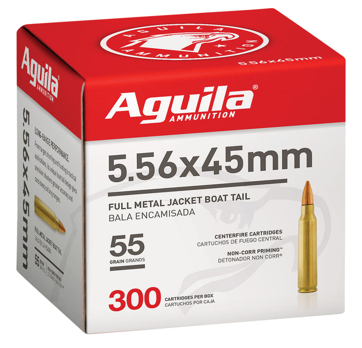 Aguila 1E556126 Target & Range  5.56x45mm NATO 55 gr Full Metal Jacket Boat-Tail (FMJBT) 300 Per Box/4 Cs