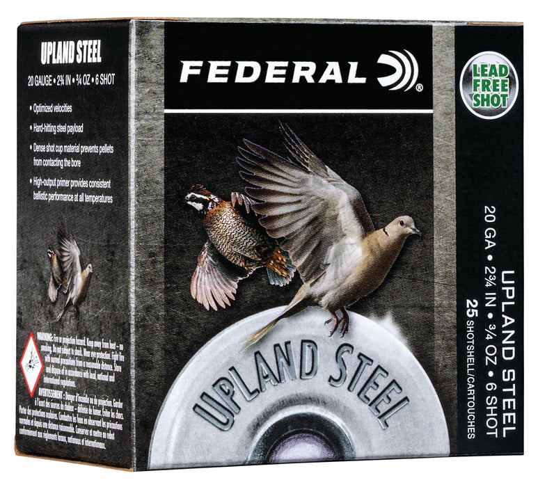 Federal USH206 Upland Field & Range 20 Gauge 2.75" 3/4 oz 1500 fps 6 Shot 25 Bx/10 Cs