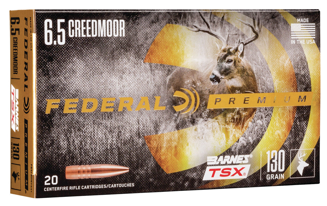 Federal P65CRDBTSX1 Premium  6.5 Creedmoor 130 gr 2825 fps Barnes TSX 20 Bx/10 Cs