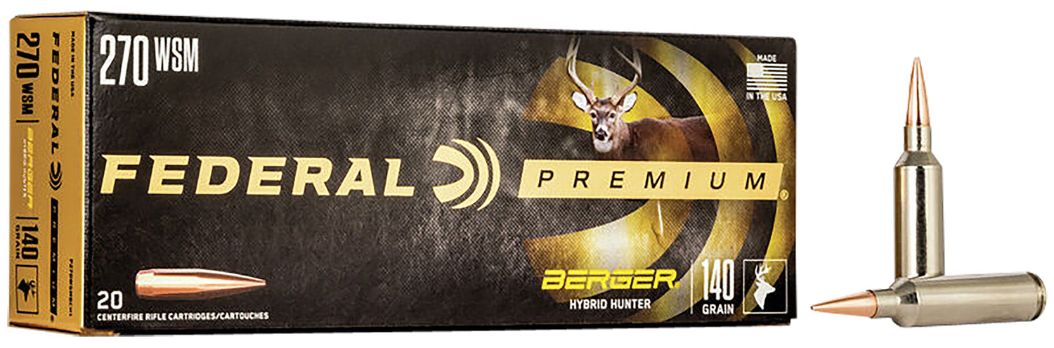 Federal P270WSMBCH1 Premium  270 WSM 140 gr Berger Hybrid Hunter 20 Per Box/10 Cs