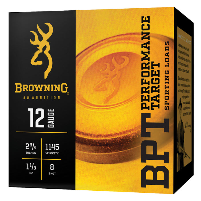 Browning Ammo B193601228 BPT Performance Target 12 Gauge 2.75" 1 1/8 oz 1145 fps 8 Shot 100 Bx/2 Cs (Value Pack)