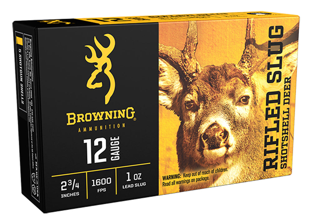 Browning Ammo B193121221 Deer  12 Gauge 2.75" 1 oz 1600 fps Rifled Slug Shot 5 Bx/50 Cs