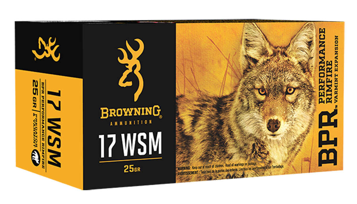 Browning Ammo B165117050 BPR Performance 17 WSM 25 gr Varmint Expansion Polymer Tip 50 Per Box/10 Cs