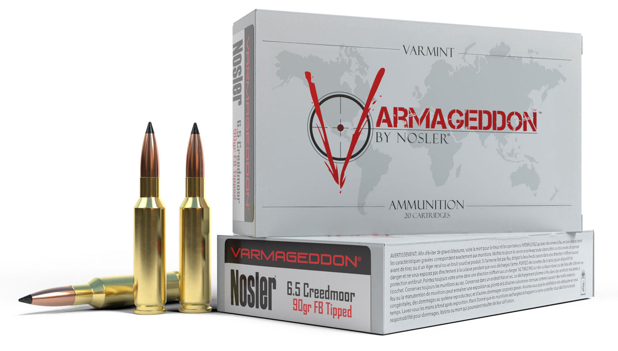 Nosler 65175 Varmageddon  6.5 Creedmoor 90 gr 3300 fps Flat Base Tipped (FBT) 20 Bx/10 Cs