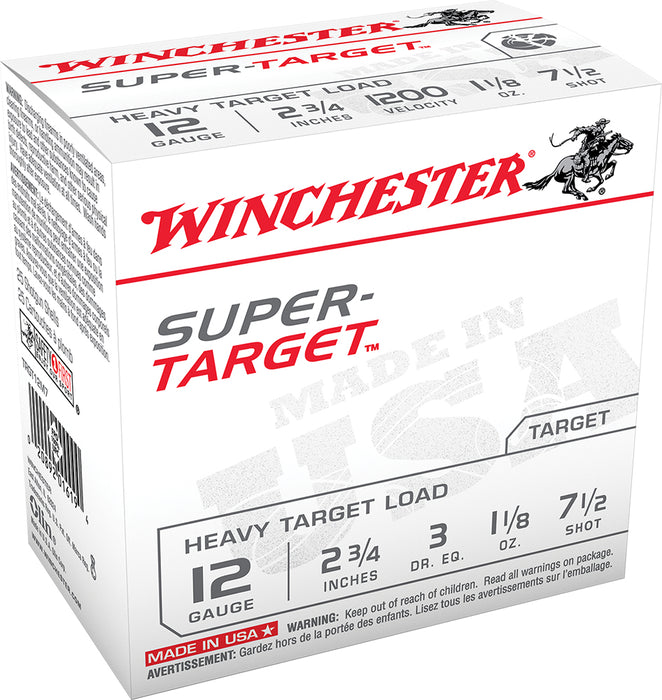 Winchester Ammo TRGT12M7 Super-Target Heavy Target 12 Gauge 2.75" 1 1/8 oz 1200 fps 7.5 Shot 25 Bx/10 Cs