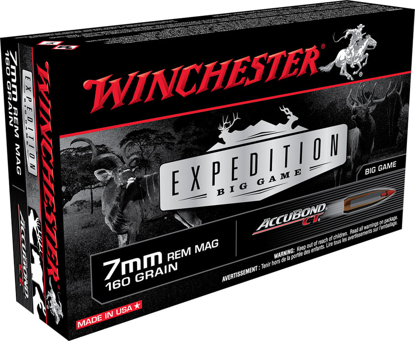 Winchester Ammo S7MMCT Expedition Big Game  7mm Rem Mag 160 gr Winchester AccuBond CT 20 Per Box/10 Cs