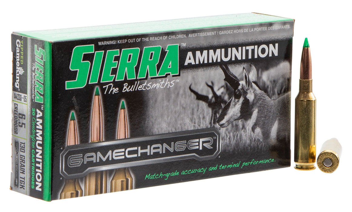 Sierra A433005 GameChanger  6.5 Creedmoor 130 gr 2950 fps Sierra Tipped GameKing (TGK) 20 Bx/10 Cs