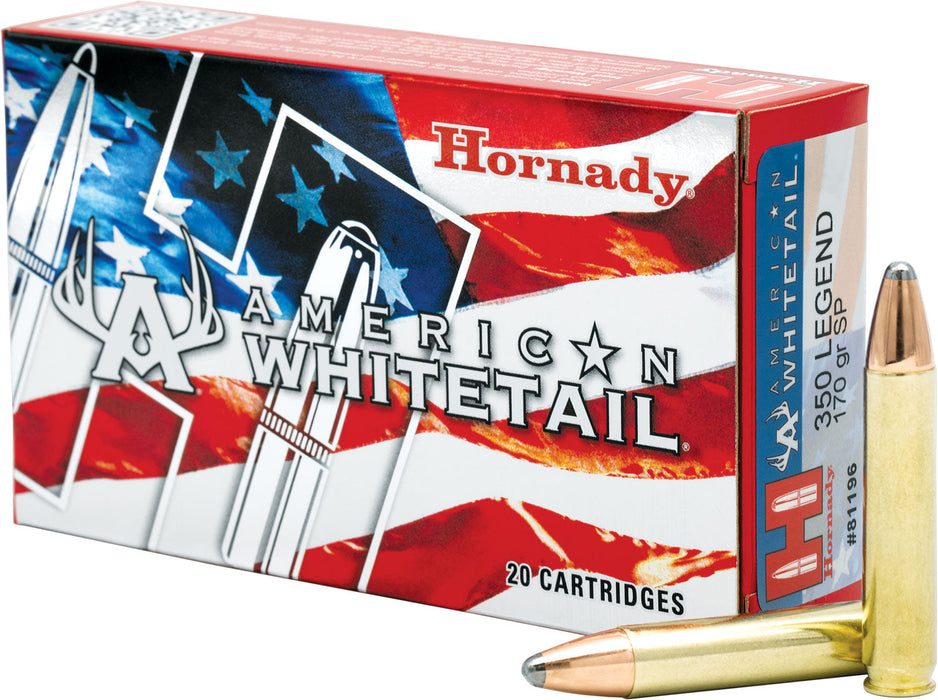 Hornady 81196 American Whitetail  350 Legend 170 gr 2200 fps InterLock 20 Bx/10 Cs