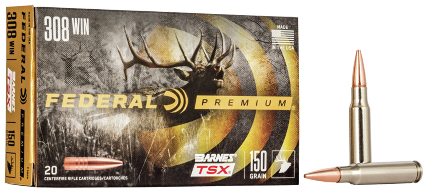 Federal P308V Premium  308 Win 150 gr Barnes TSX 20 Per Box/10 Cs