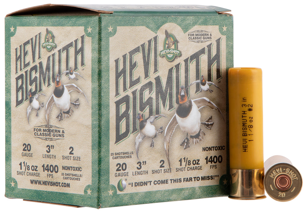 HEVI-Shot HS17002 HEVI-Bismuth Waterfowl 20 Gauge 3" 1 1/8 oz 1400 fps Bismuth 2 Shot 25 Bx/10 Cs