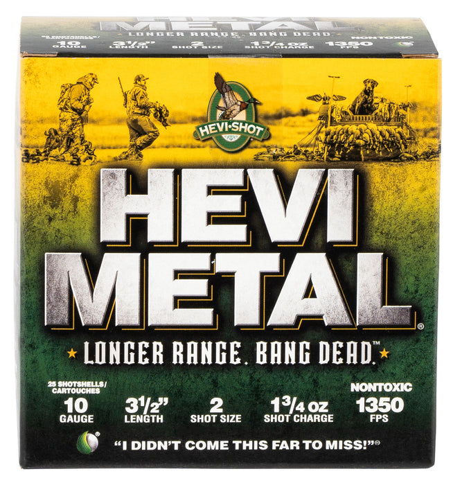 HEVI-Metal HS37502 Hevi-Metal Longer Range 10 Gauge 3.50" 1 3/4 oz 1350 fps 2 Shot 25 Bx/10 Cs