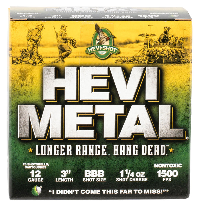 HEVI-Metal HS38008 Hevi-Metal Longer Range 12 Gauge 3" 1 1/4 oz 1500 fps BBB Shot 25 Bx/10 Cs