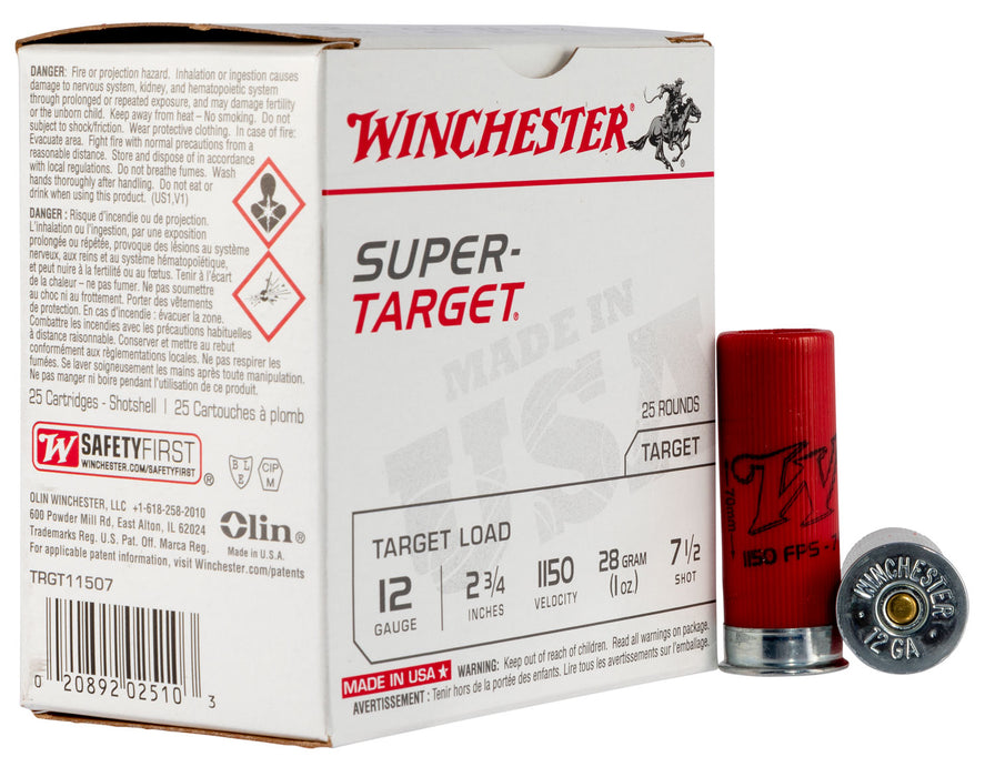 Winchester Ammo TRGT11507 Super-Target Light Target 12 Gauge 2.75" 1 oz 1150 fps 7.5 Shot 25 Bx/10 Cs