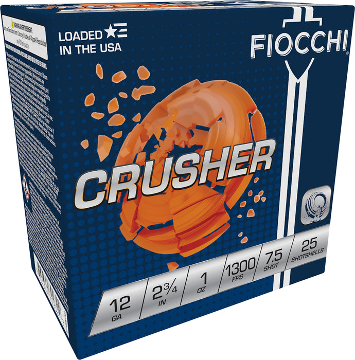 Fiocchi 12CRSR75 Exacta Crusher  12 Gauge 2.75" 1 oz 1300 fps 7.5 Shot 25 Bx/10 Cs