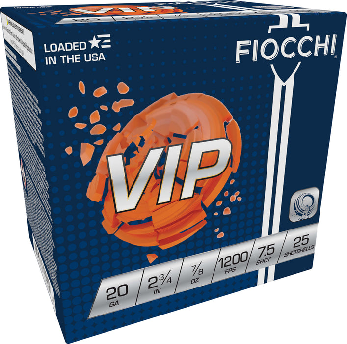 Fiocchi 20VIP75 Exacta Target VIP 20 Gauge 2.75" 7/8 oz 1200 fps 7.5 Shot 25 Bx/10 Cs