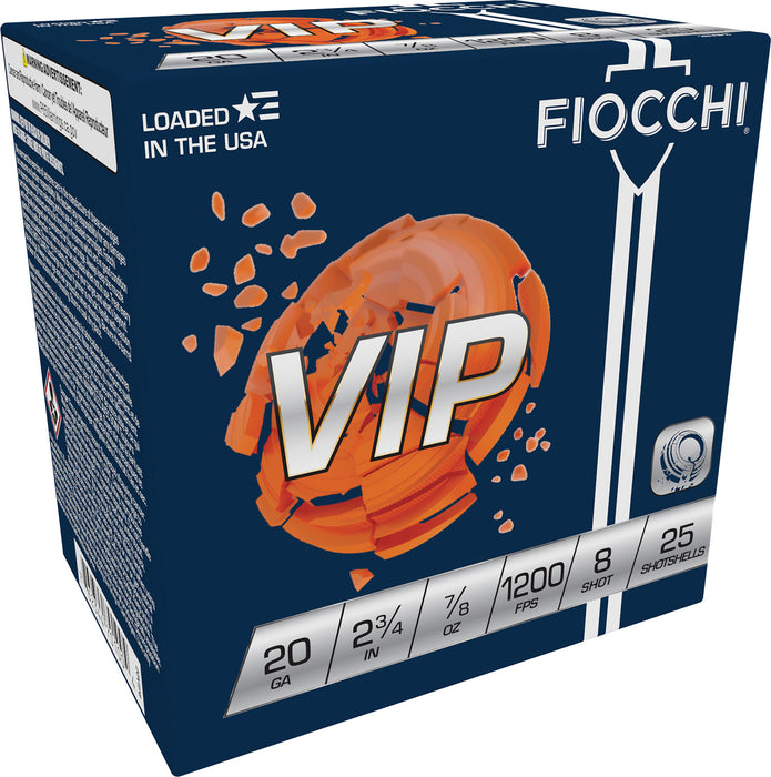 Fiocchi 20VIP8 Exacta Target VIP 20 Gauge 2.75" 7/8 oz 1200 fps 8 Shot 25 Bx/10 Cs