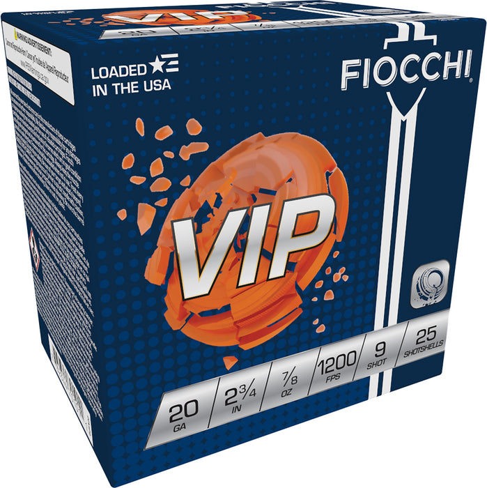 Fiocchi 20VIP9 Exacta Target VIP 20 Gauge 2.75" 7/8 oz 1200 fps 9 Shot 25 Bx/10 Cs