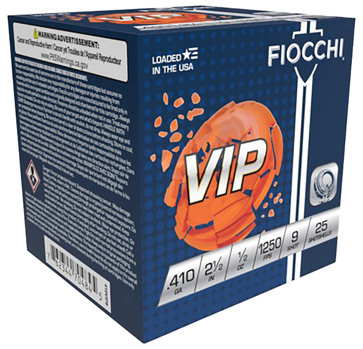 Fiocchi 410VIP9 Exacta Target VIP 410 Gauge 2.50" 1/2 oz 1250 fps 9 Shot 25 Bx/10 Cs