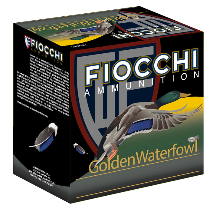 Fiocchi 123SGW3B Golden Waterfowl  12 Gauge 3" 1 1/4 oz 1350 fps BBB Shot 25 Bx/10 Cs