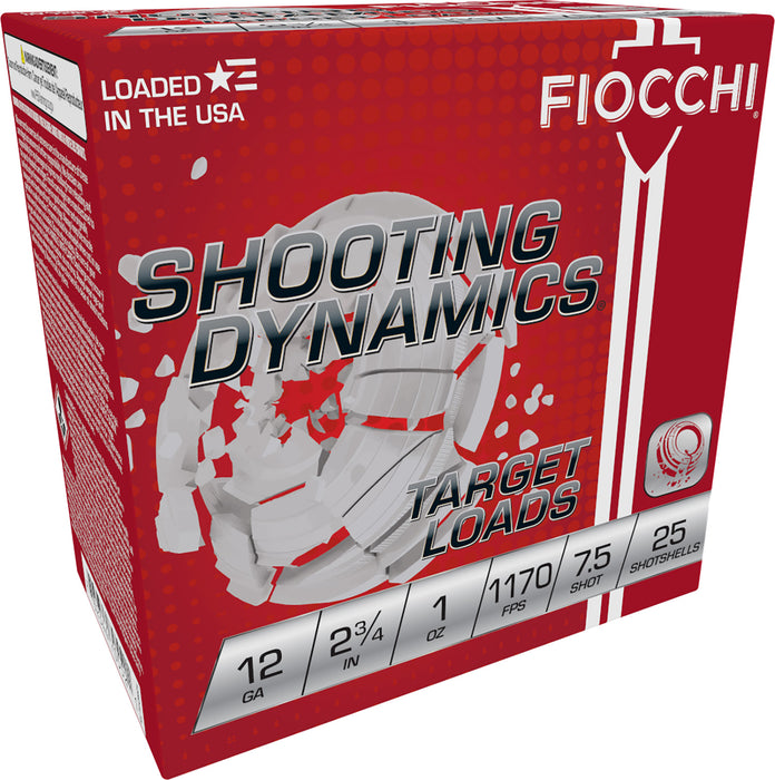 Fiocchi 12SD1L75 Shooting Dynamics Target 12 Gauge 2.75" 1 oz 1170 fps 7.5 Shot 25 Bx/10 Cs