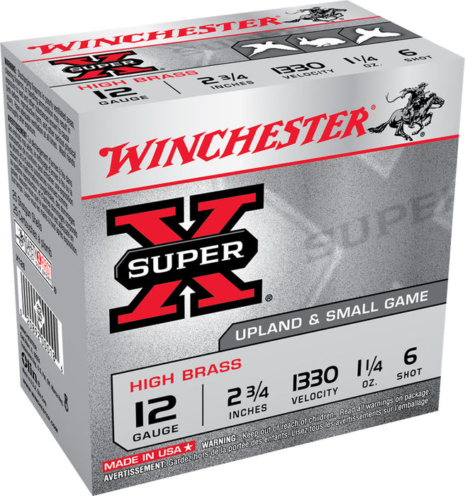 Winchester Ammo X126 Super X Game Load High Brass 12 Gauge 2.75" 1 1/4 oz 1330 fps 6 Shot 25 Bx/10 Cs