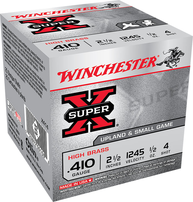 Winchester Ammo X414 Super X Heavy Game Load High Brass 410 Gauge 2.50" 1/2 oz 1245 fps 4 Shot 25 Bx/10 Cs