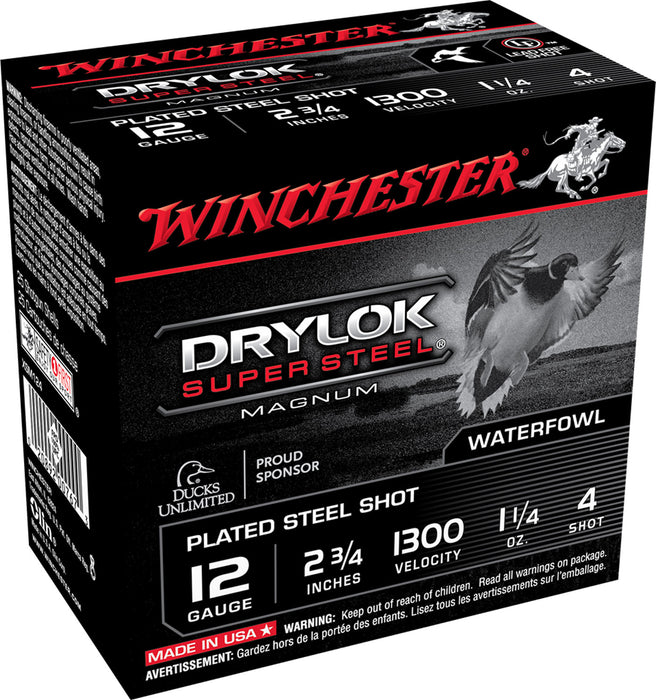 Winchester Ammo XSM124 DryLock Super Magnum 12 Gauge 2.75" 1 1/4 oz 1300 fps 4 Shot 25 Bx/10 Cs