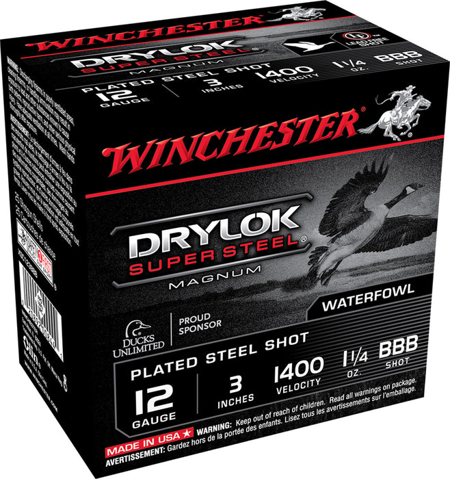 Winchester Ammo XSC123BBB DryLock Super Magnum 12 Gauge 3" 1 1/4 oz 1400 fps BBB Shot 25 Bx/10 Cs