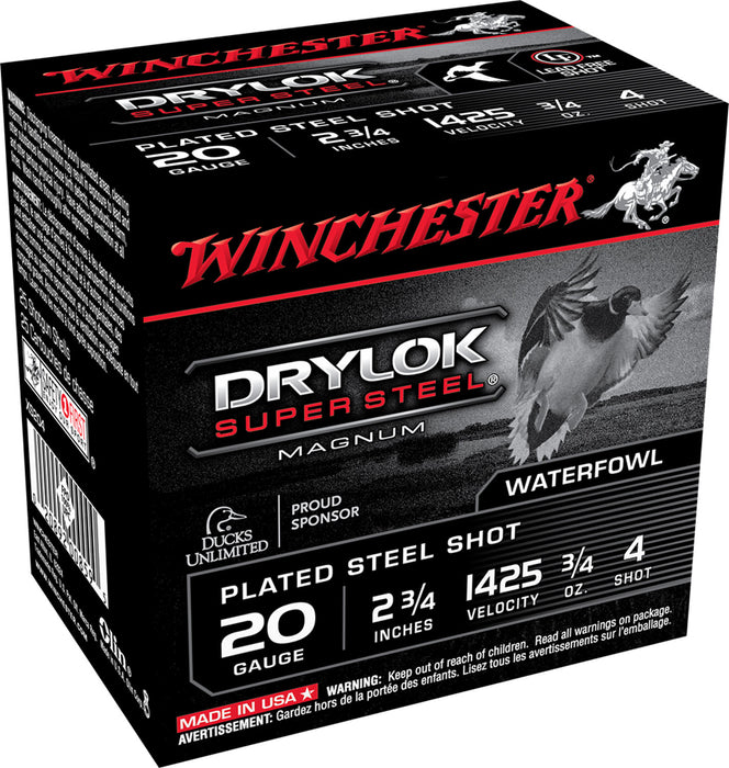 Winchester Ammo XS204 DryLock Super Magnum 20 Gauge 2.75" 3/4 oz 1425 fps 4 Shot 25 Bx/10 Cs