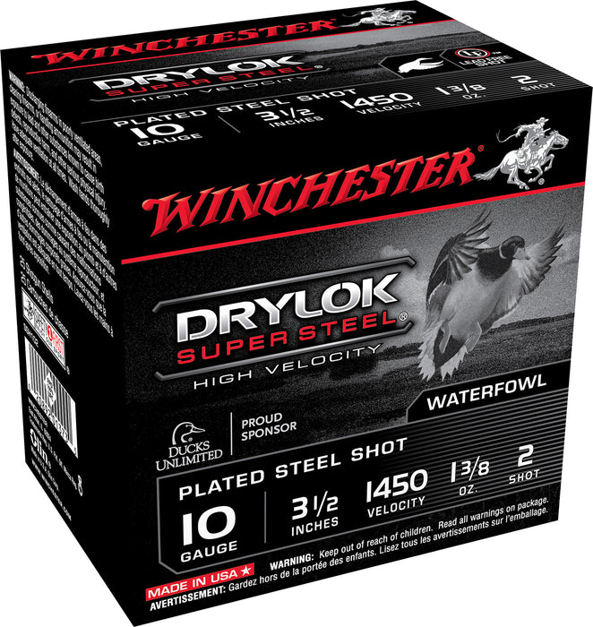 Winchester Ammo SSH102 DryLock Super  High Velocity 10 Gauge 3.50" 1 3/8 oz 1450 fps 2 Shot 25 Bx/10 Cs