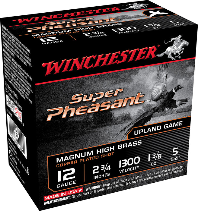 Winchester Ammo X12PH5 Super Pheasant Magnum High 12 Gauge 2.75" 1 3/8 oz 1300 fps 5 Shot 25 Bx/10 Cs