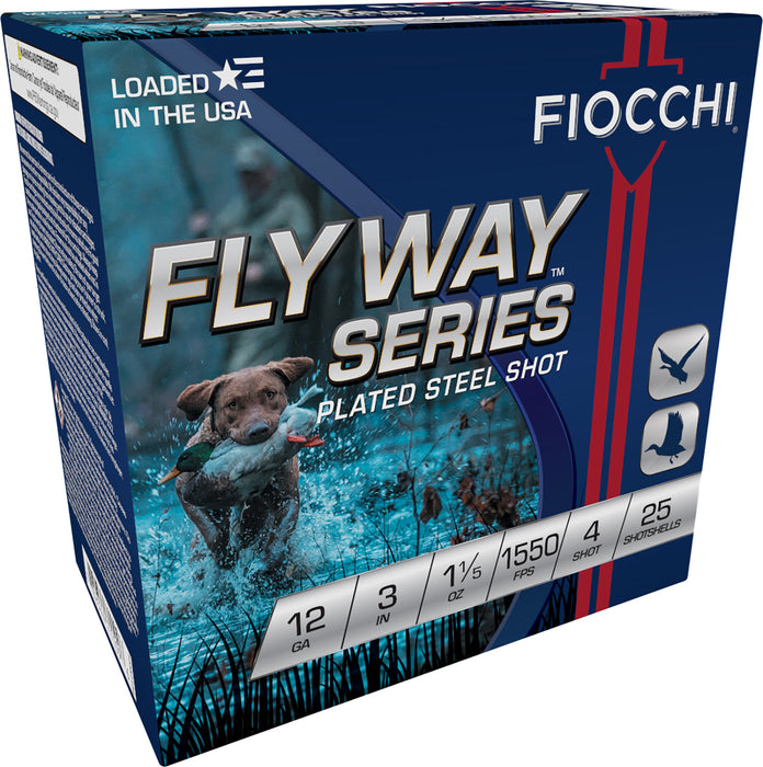 Fiocchi 123ST154 Flyway  12 Gauge 3" 1 1/5 oz 1550 fps 4 Shot 25 Bx/10 Cs