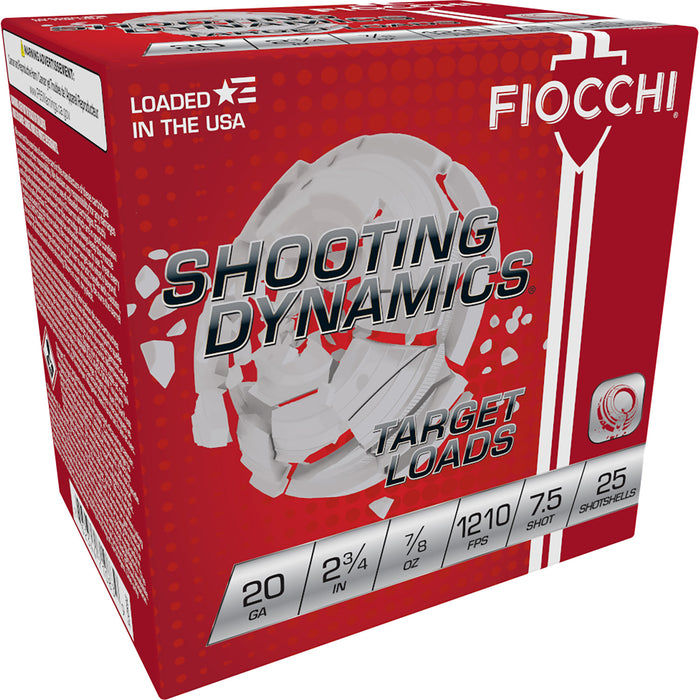 Fiocchi 20SD75 Shooting Dynamics Target 20 Gauge 2.75" 7/8 oz 7.5 Shot 25 Bx/ 10 Cs