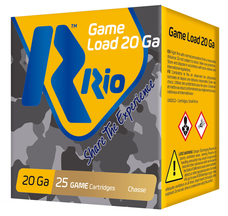 Rio Ammunition RC208 Game Load 20Gauge 2.75" 1oz 8Shot