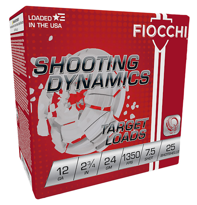 Fiocchi 12SD2475 Shooting Dynamics Target 12 Gauge 2.75" 1 oz 1350 fps 7.5 Shot 25 Bx/10 Cs