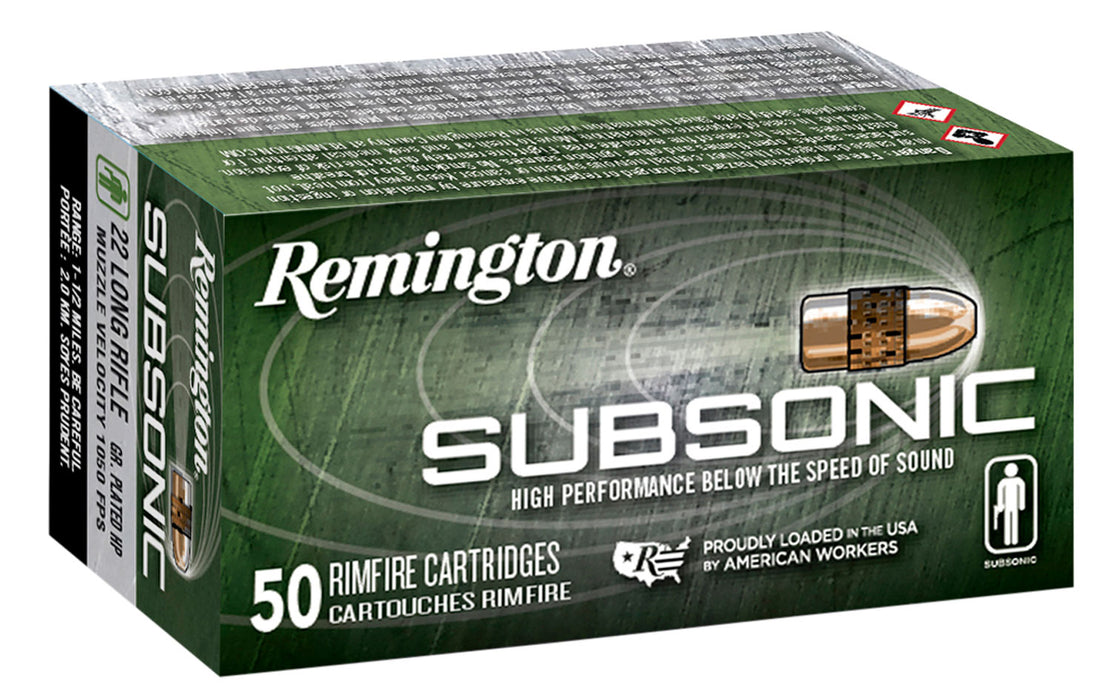 Remington Ammunition 21135 Subsonic  22 LR 40 gr Plated Hollow Point 50 Bx/100 Cs