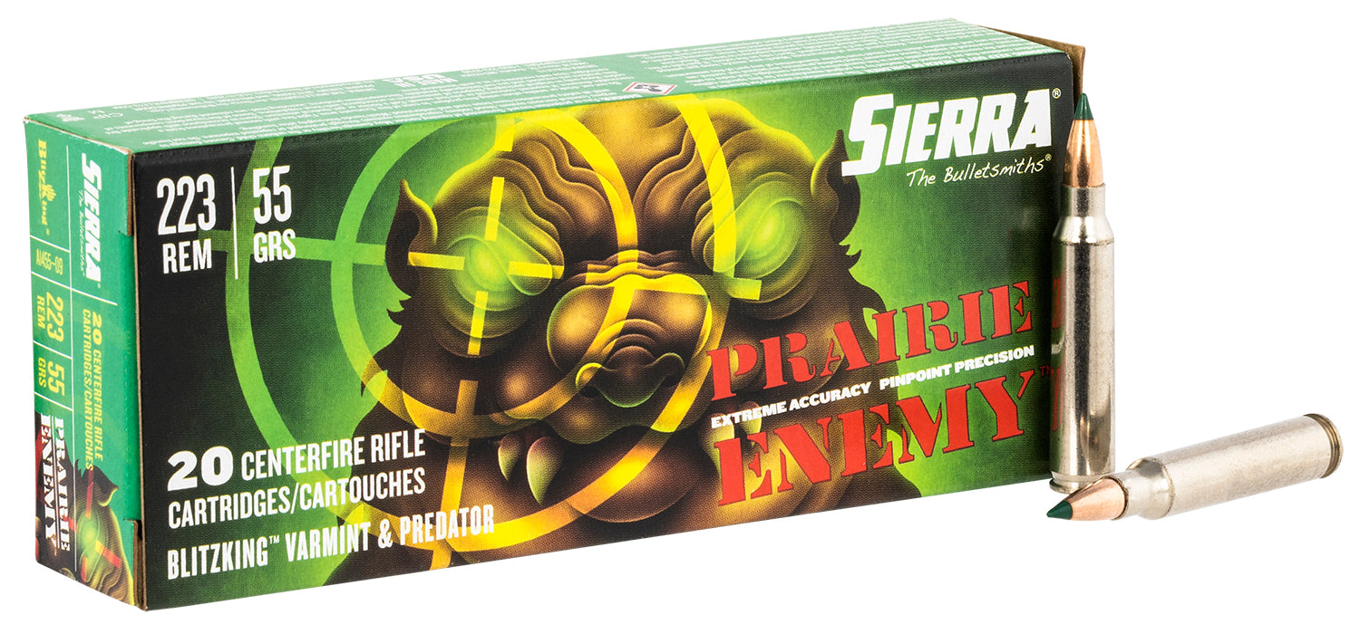 Sierra A145509 Prairie Enemy  223 Rem 55 gr 3215 fps Sierra BlitzKing 20 Bx/10 Cs