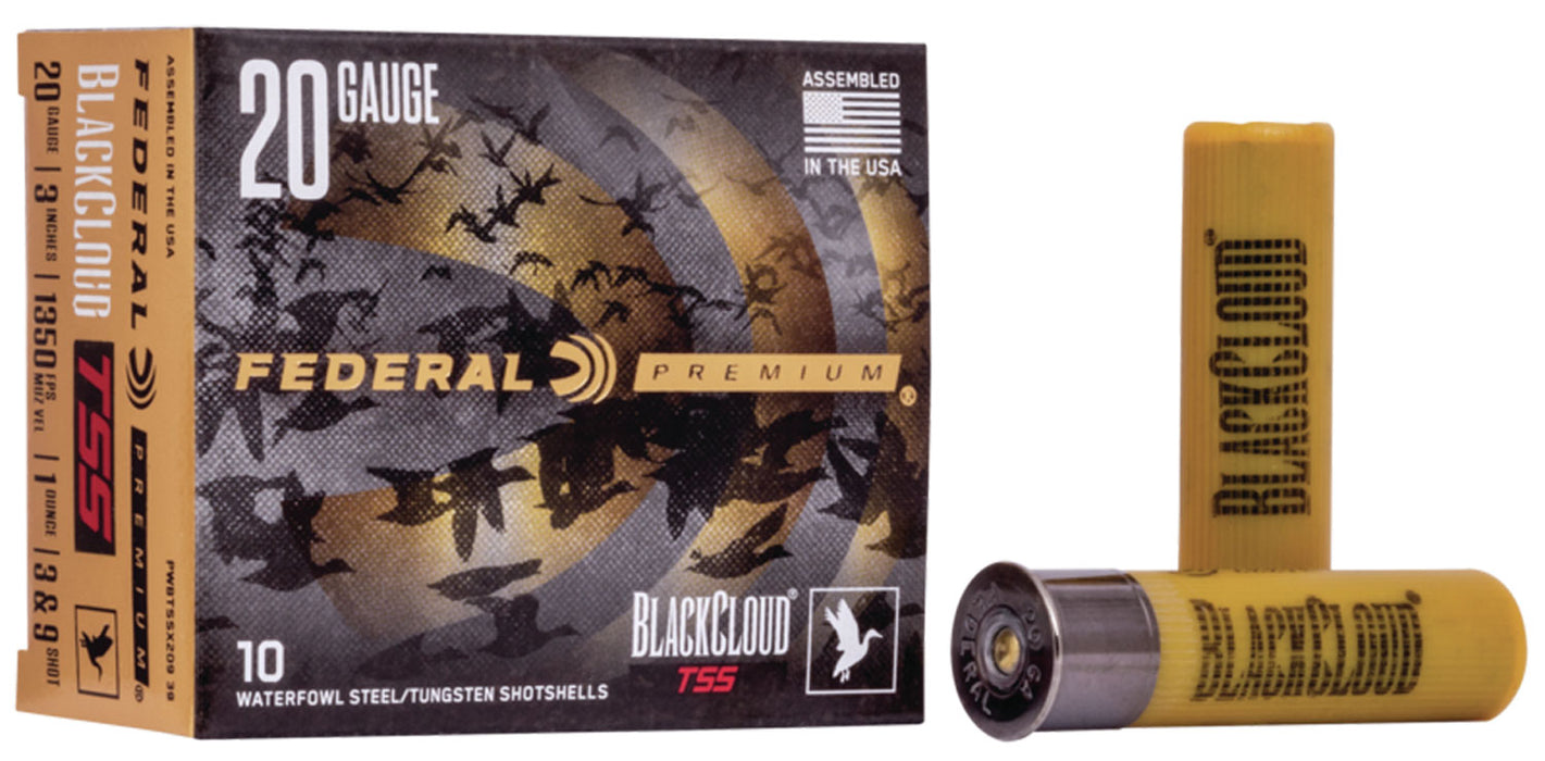 Federal PWBTSSX20939 Premium Black Cloud TSS 20 Gauge 3" 1 oz 1350 fps Steel/Tungsten 3, 9 Shot 10 Bx/10 Cs