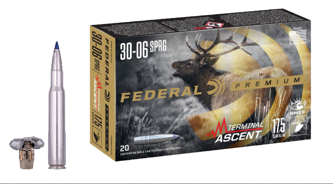 Federal P3006TA1 Premium  30-06 Springfield 175 gr 2730 fps Terminal Ascent 20 Bx/10 Cs