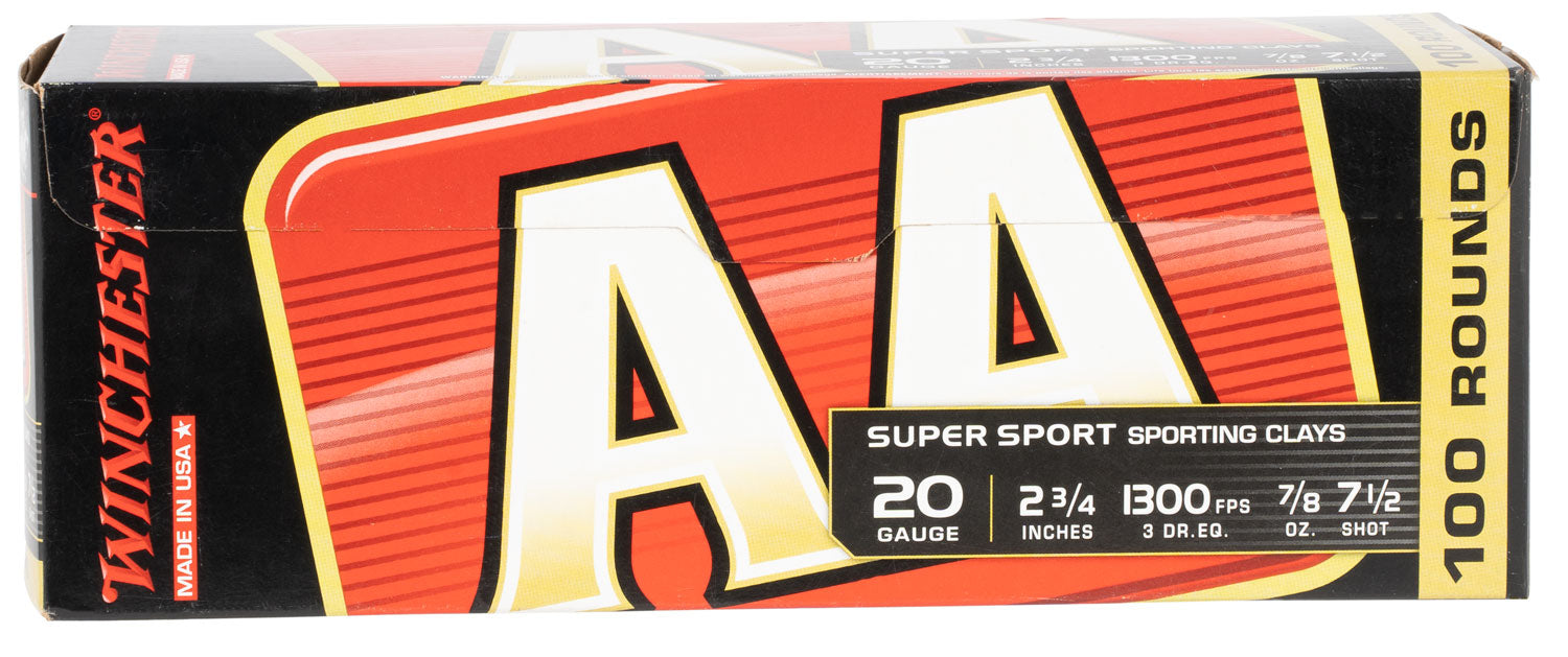 Winchester Ammo AASC207VP AA Sporting Clay 20 Gauge 2.75" 7/8 oz 1300 fps 7.5 Shot 100 Bx/2 Cs (Value Pack)