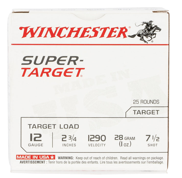 Winchester Ammo TRGT12907 Super-Target Light Target 12 Gauge 2.75" 1 oz 1290 fps 7.5 Shot 25 Bx/10 Cs