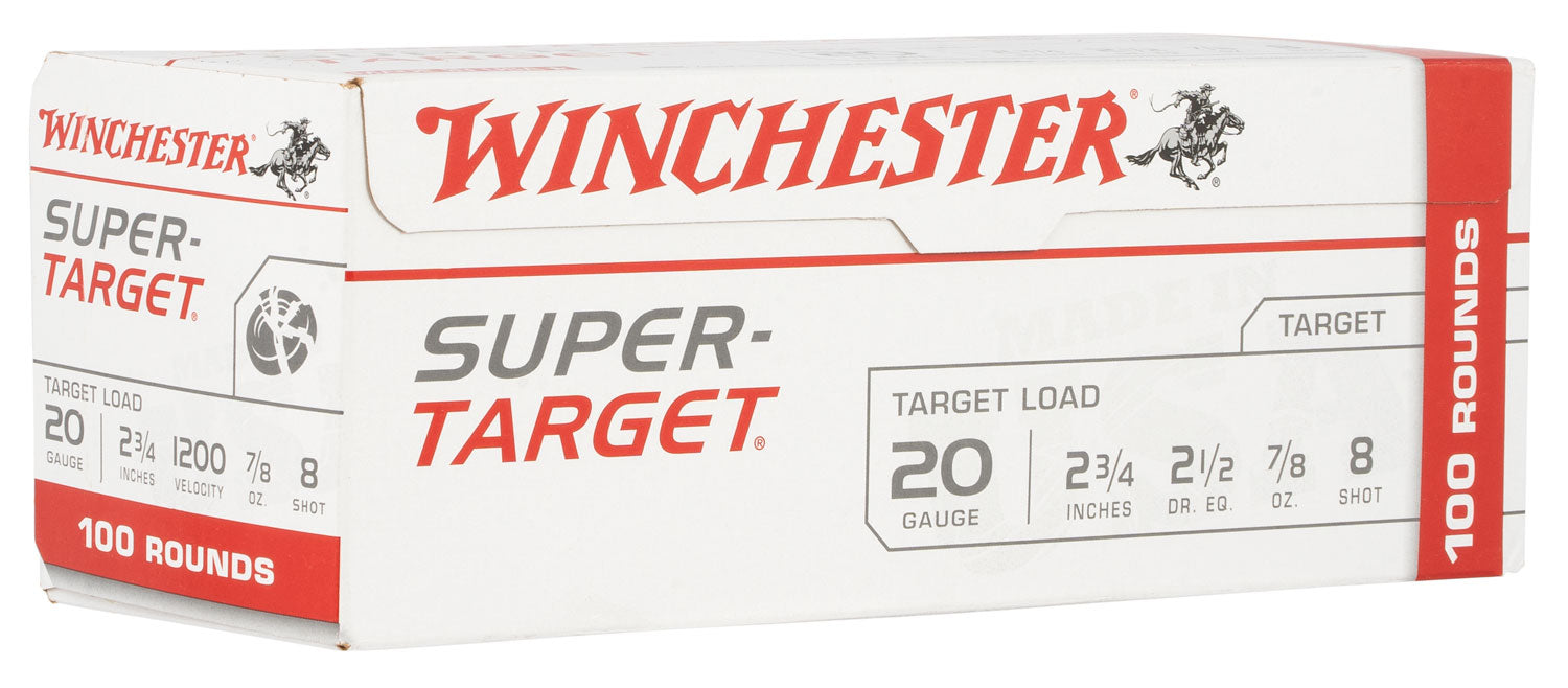 Winchester Ammo TRGT208VP Super-Target  20 Gauge 2.75" 7/8 oz 1200 fps 8 Shot 100 Bx/2 Cs (Value Pack)